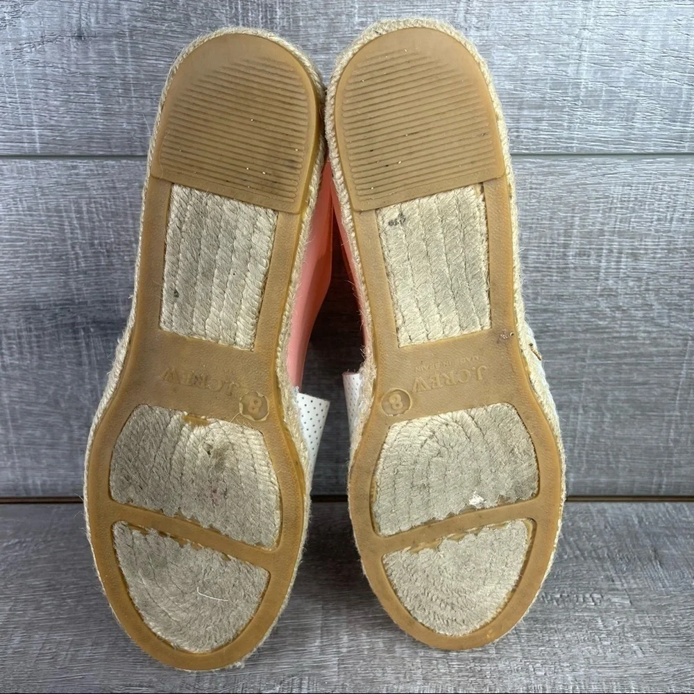 J. Crew sz 8 white perforated leather slip on espadrilles